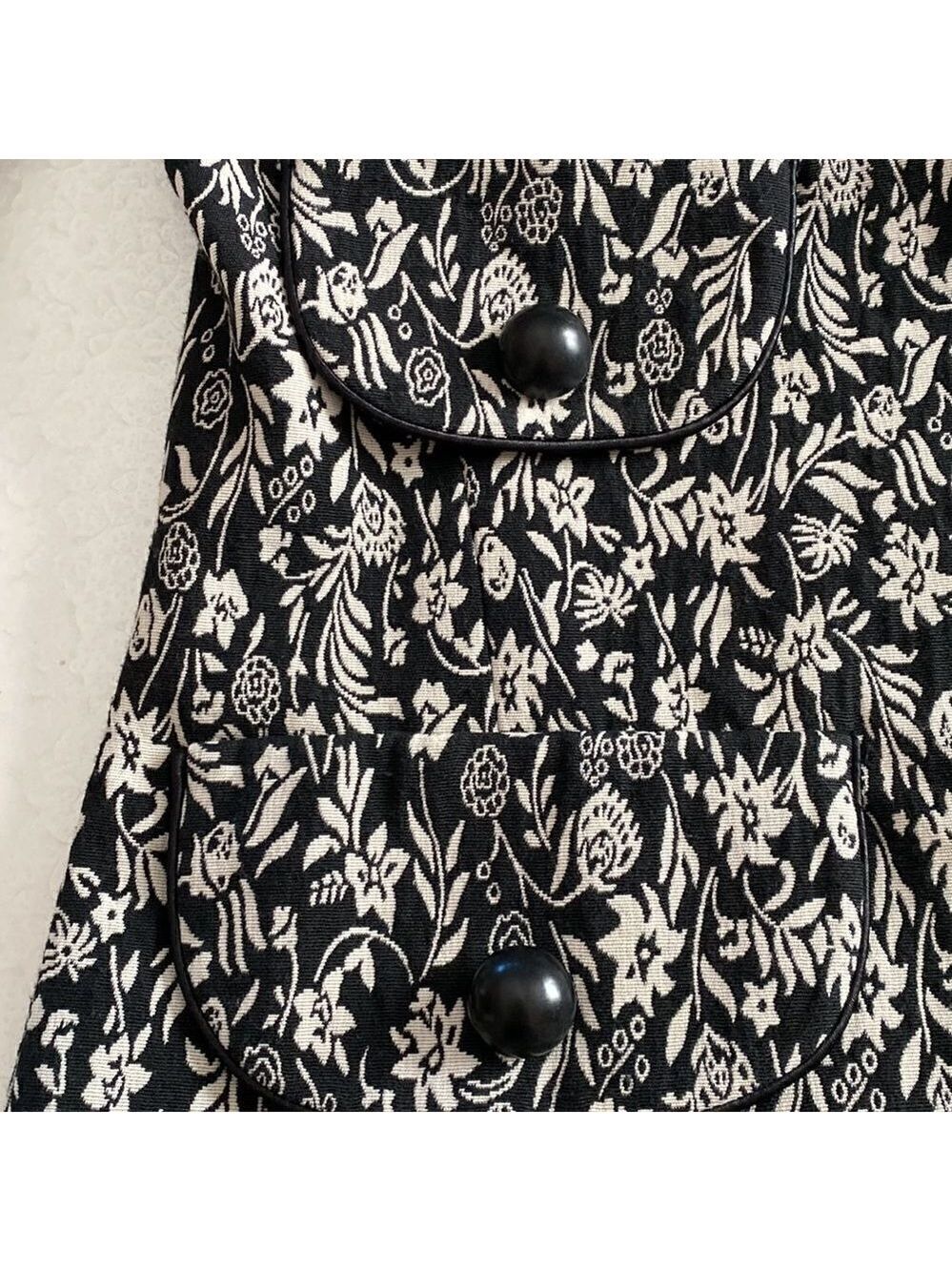 MARIO Serrani Italy Long Floral Print collarless Cardigan Size 8 - Picture 7 of 16